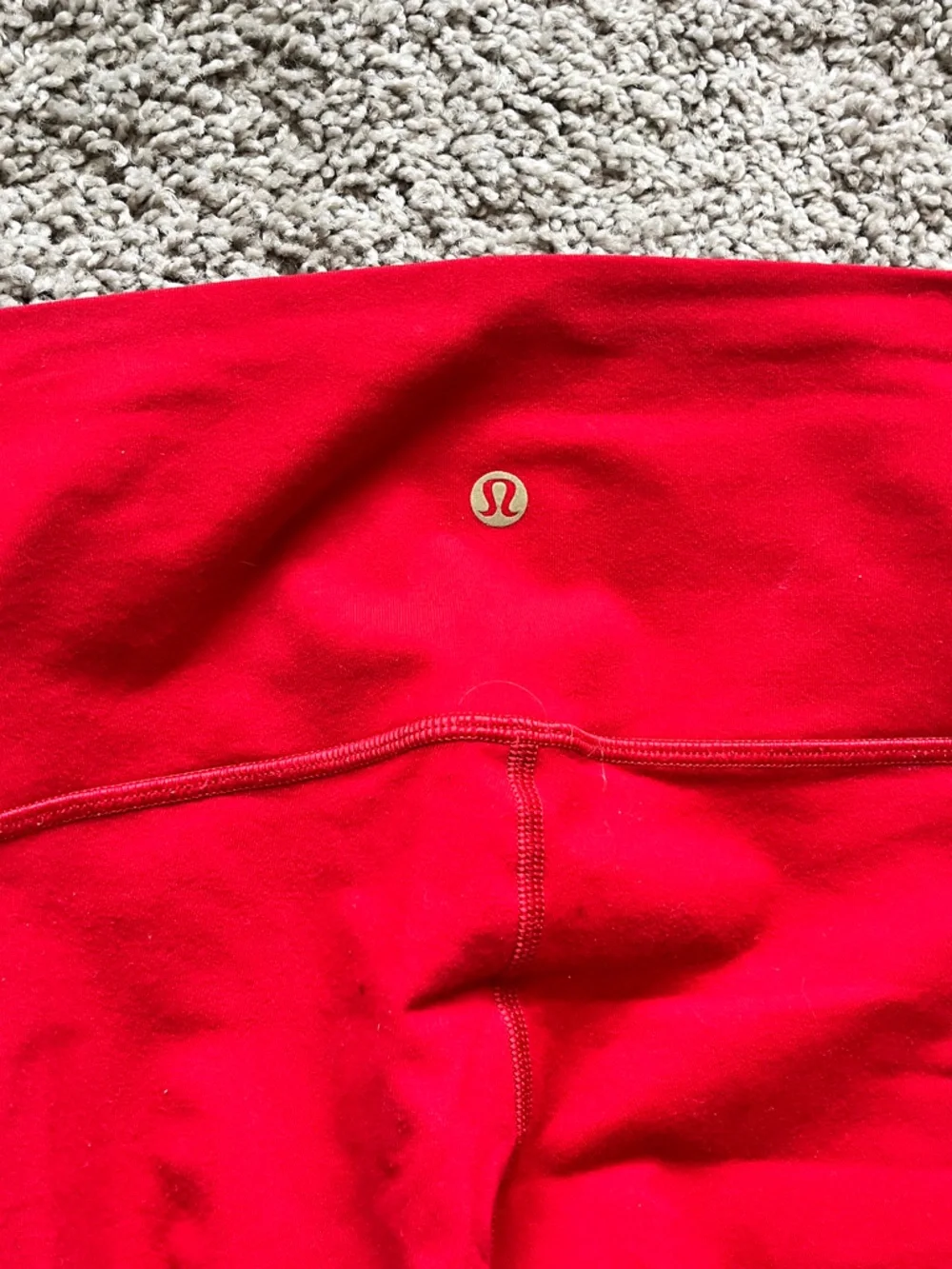 Lululemon Wunder Under Leggings Red Sz 4 High Rise Athletic Logo Leggings - Picture 3 of 5